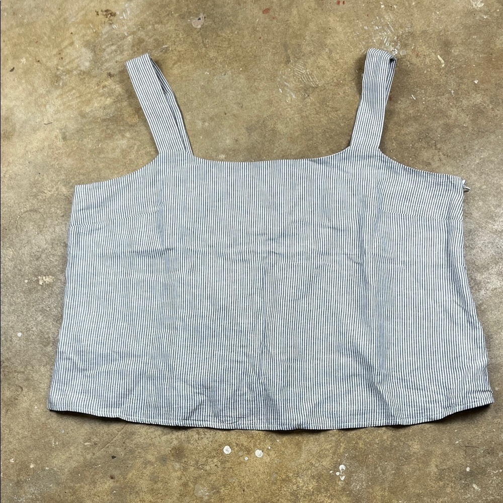 J. Crew Navy and White Striped Linen Tank Top NWT
Size: 3x